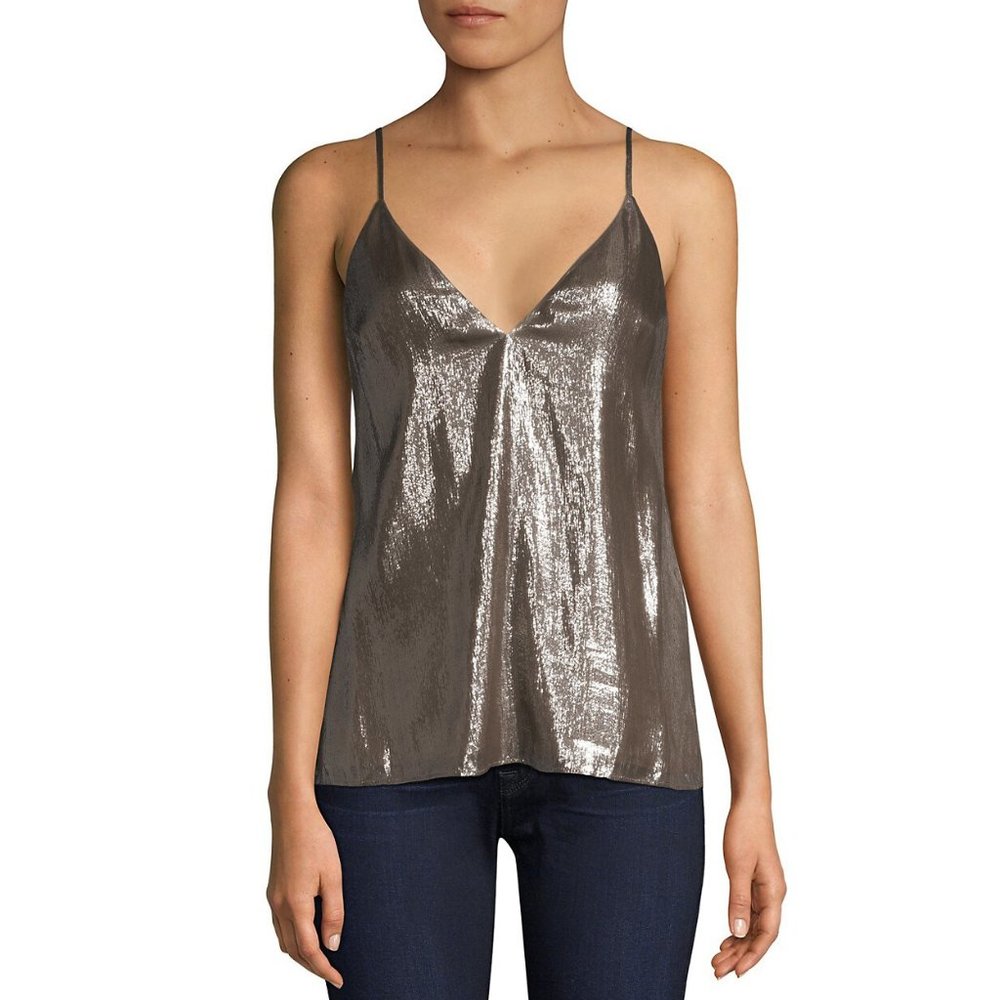 Cami NYC Olivia Metallic Silk Tank Top
